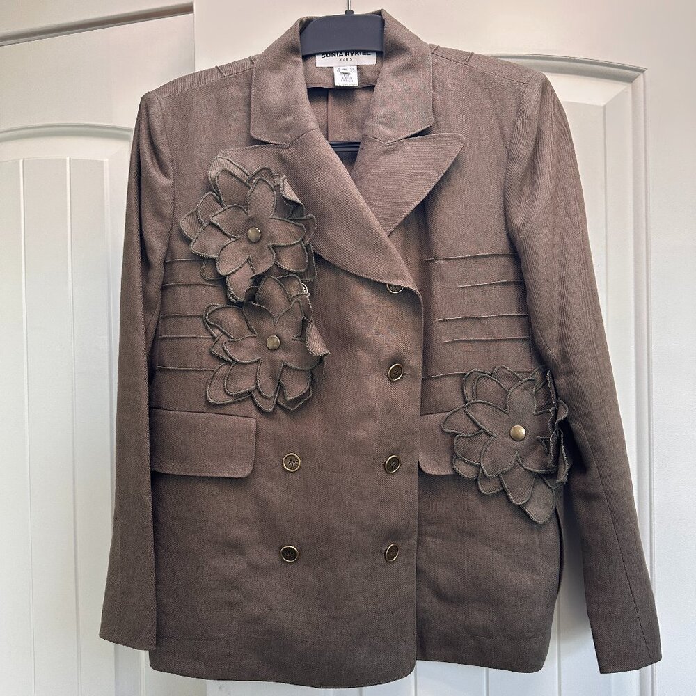 Vtg Sonia Rykiel 100% linen blazer Made in Paris size 42